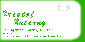 kristof materny business card